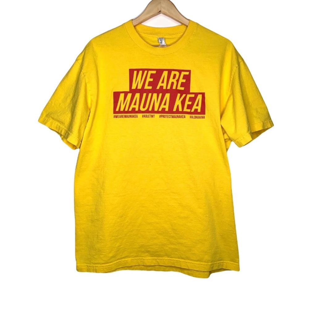 We Are Mauna Kea T Shirt Yellow Hawaii Hawaiian Short Sleeve Tee | Men XL
